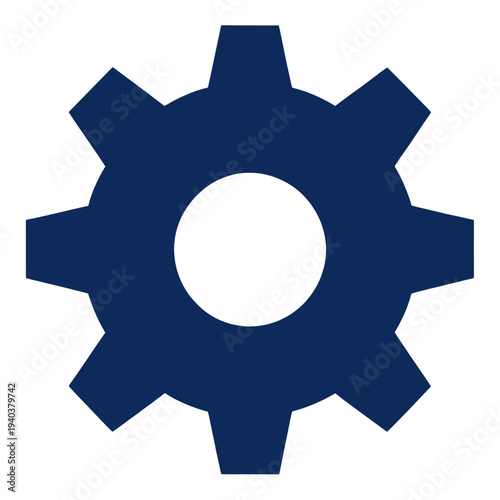 Filled Blue Gear Settings App Icon for Dashboard Interface
