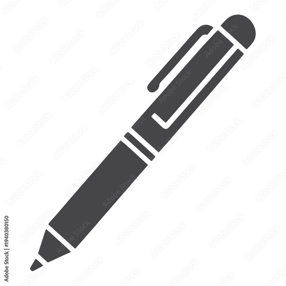 Fototapeta premium Filled Pen with Clip Icon for App UI