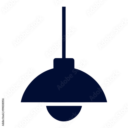 Filled Pendant Light Bulb UI Icon for App UI with Hanging Rod
