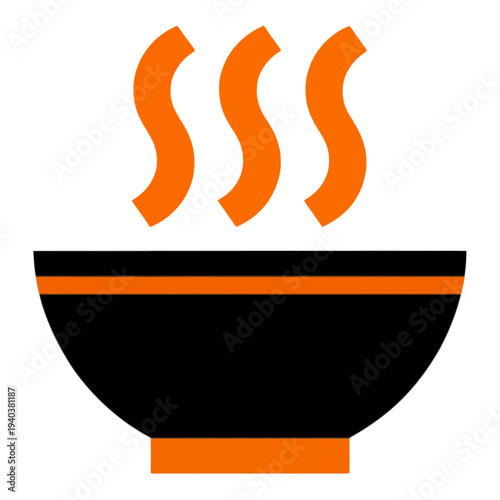 Orange Steam Rising From Bowl UI Icon for App UI