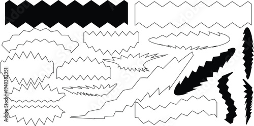 Collection of various zigzag patterns and shapes
