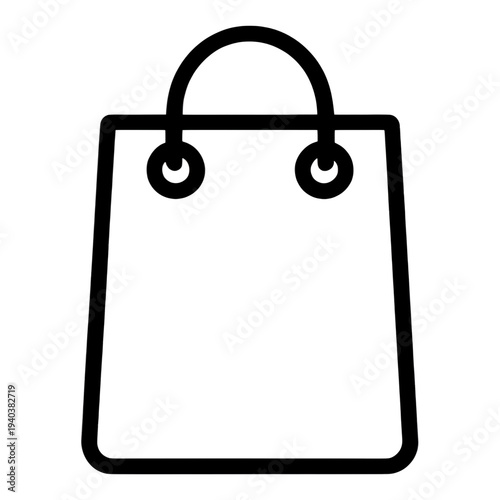 Outline Shopping Bag With Handle UI Icon for App UI