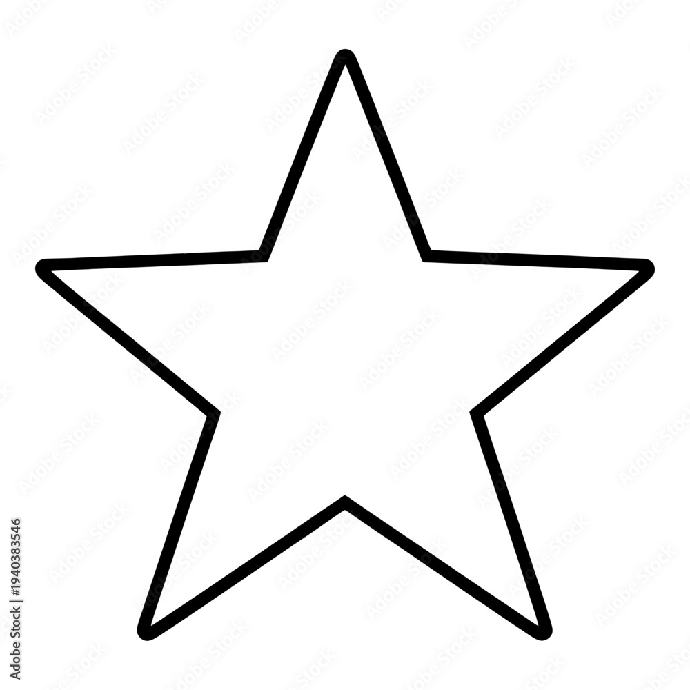 Obraz premium Outline Star Shape UI Icon for Web Interface