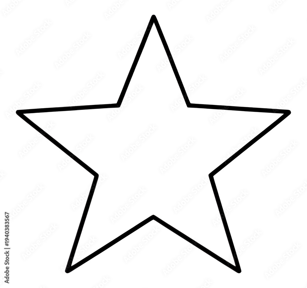 Fototapeta premium Outline Star Shape Vector Icon for Web Interface with Double Lines
