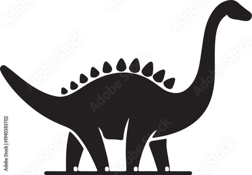 Silhouette of a cute dinosaur vector illustration

