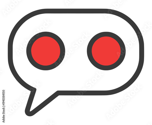 Red Dot Chat Bubble Outline UI Icon for App UI