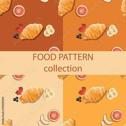 Croissant seamless pattern