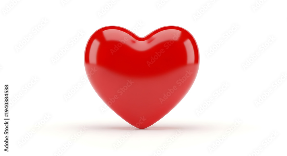 Fototapeta premium Minimal Red Heart Isolated