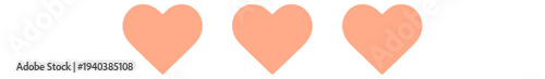 Three Hearts Filled Vector Icon for Web Interface