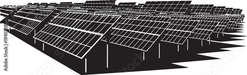 Solar panel array on a rooftop with white background