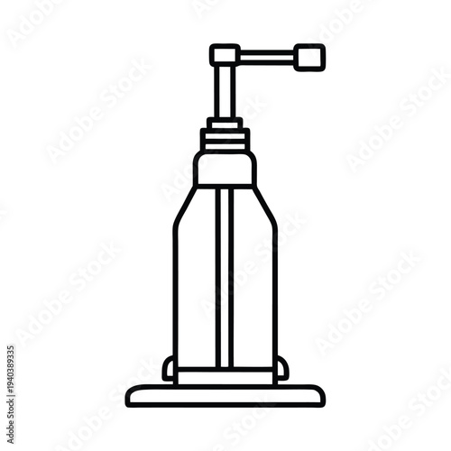 Oil drain pan automotive service container line icon illustration