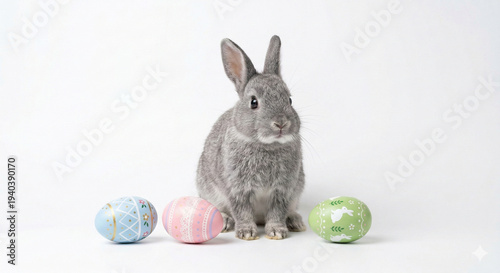 easter bunny with eggs