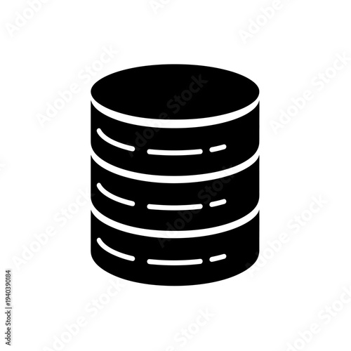 Digital Database Management and Cloud Data Storage Icon