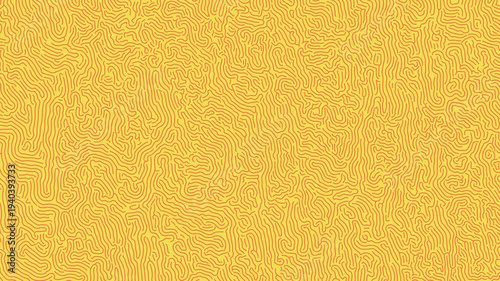 Yellow Abstract Contour Maze Lines Seamless Pattern Background