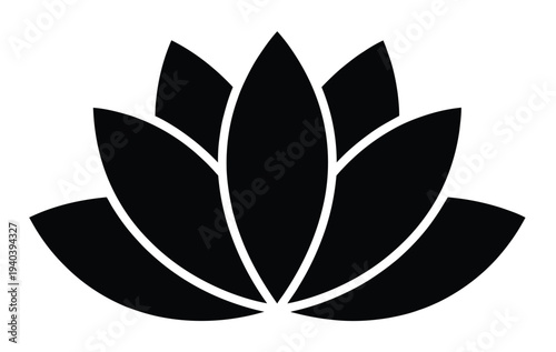 Lotus Icon Spa Wellness Meditation Symbol Vector
