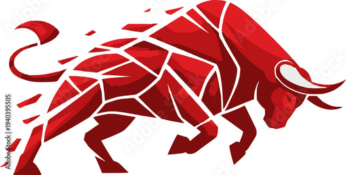 Red bull fragmentation look vector design 