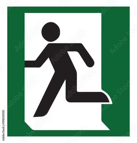 Exit Sign Running Man Essential Victor Art Illustrations