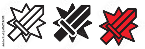 Sword Icon Design Vector Art Illustrations