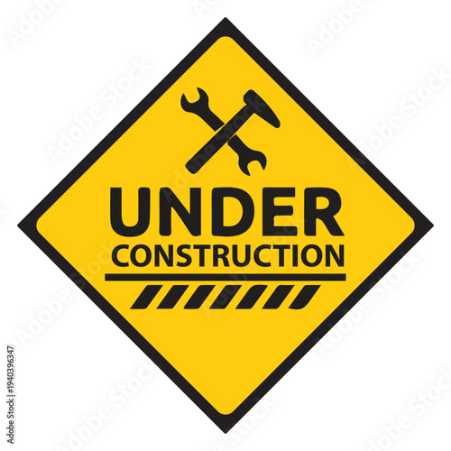 Under construction warning symbol Victor Illustrations
