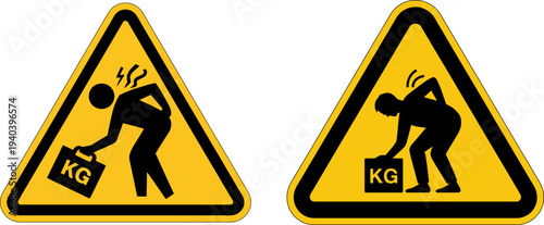 Heavy Lifting Back Injury Warning Safety Sign