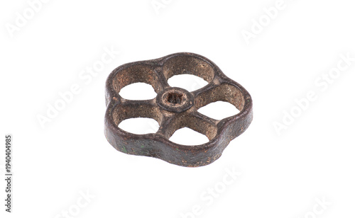 Φωτογραφία Old vintage rusty water valve isolated on white background