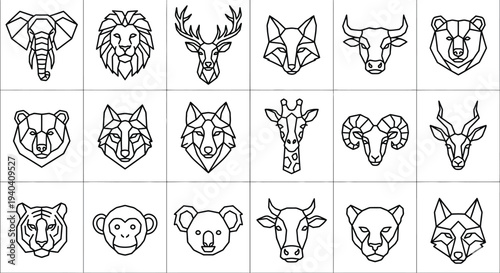 Vintage set of heraldic symbols and elements featuring floral ornaments with a lion and cat silhouette inside a shield frame vector illustration for tattoo art or seamless pattern design