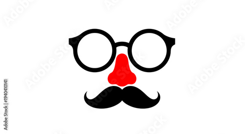 Funny Glasses Clown Nose and Mustache Disguise