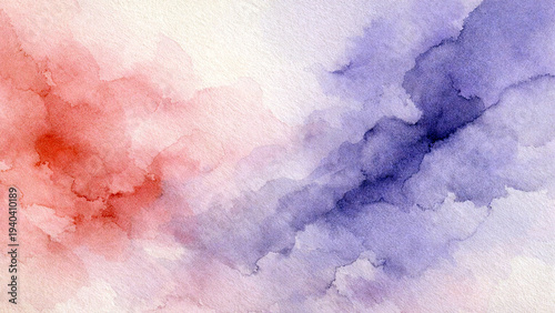 Soft Pastel Pink and Lavender Abstract Watercolor Background with Fluid Ink Wash Texture