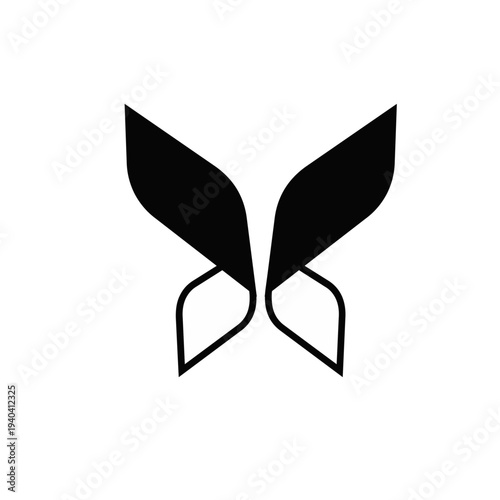 Abstract Stylized Butterfly Logo Design Vector Icon