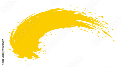 Bright yellow paint splash creating an artistic background for creative designs
