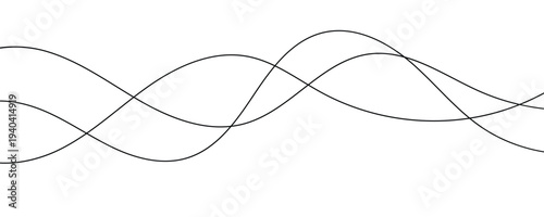 Minimalist abstract background with smooth wavy line patterns .Abstract wave element for design. Digital frequency track equalizer. Stylized line art background.  Vector illustration. Eps10