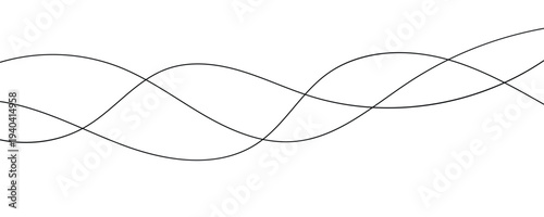 Minimalist abstract background with smooth wavy line patterns .Abstract wave element for design. Digital frequency track equalizer. Stylized line art background.  Vector illustration. Eps10