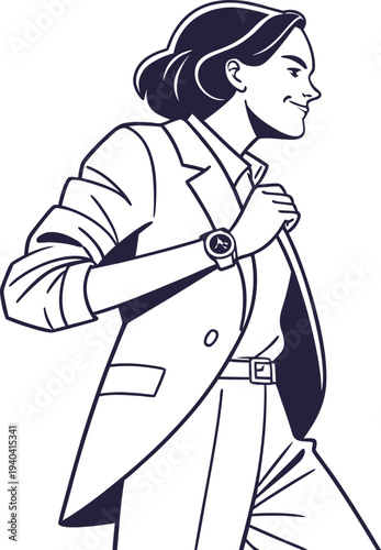 Vector illustration of a smiling businesswoman in a suit
