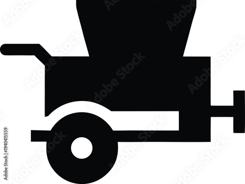 thresher machine silhouette vector illustration on transparent background