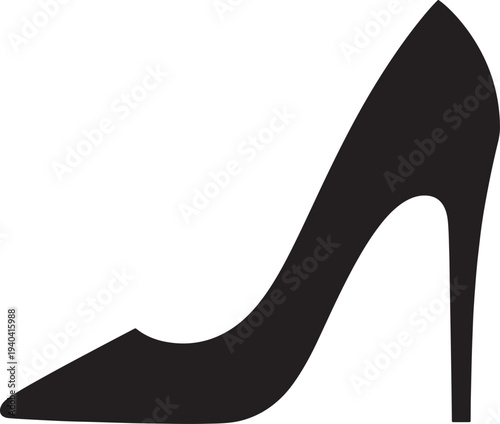 Highheeled shoe silhouette for fashion and style designs  modern stiletto