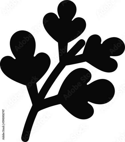 mustard plant silhouette vector illustration on transparent background