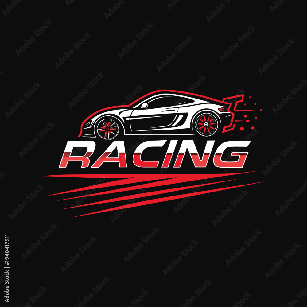 Fototapeta premium Dynamic Racing Sports Car Illustration