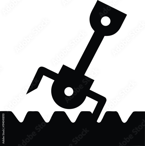 cultivator silhouette vector illustration on transparent background