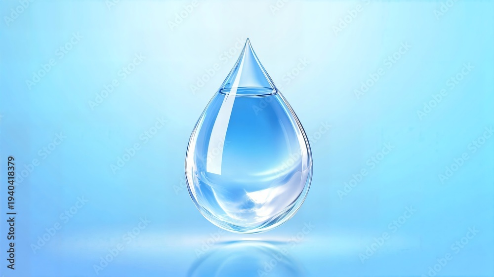 Obraz premium Perfectly clear water droplet hangs delicately in mid-air