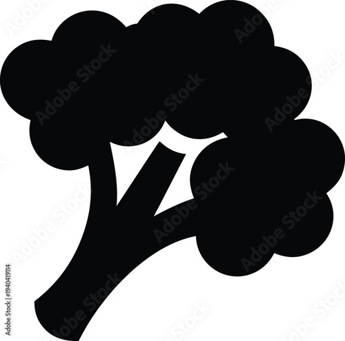 broccoli silhouette vector illustration on transparent background