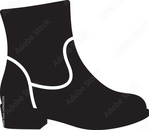 Simple illustration of a single highheeled ankle boot
