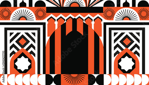 Mosque Doorway Arch Vector Illustration