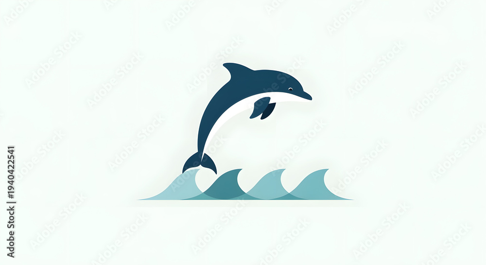 Obraz premium Dolphin jumping out of the ocean water