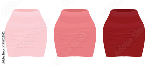 Red mini skirt. vector illustration