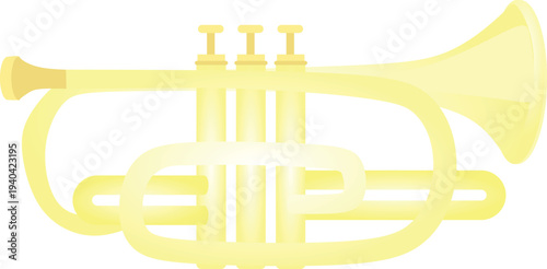 Yellow flat cornet. vector illustration