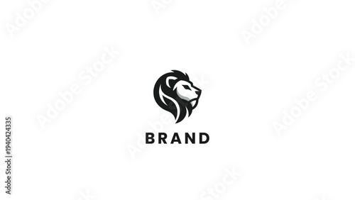 Elegant Monochrome Lion Head Logo with Leafy Mane, Representing Powerful Natural Strength and Sophisticated Brand Identity for Modern Business Ventures