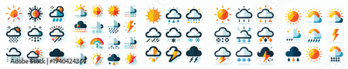 Vector set of weather