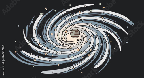 Clock Face in Spiral Design.