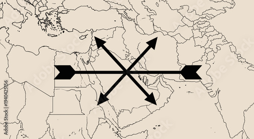 Compass Rose Navigation Symbol Map.