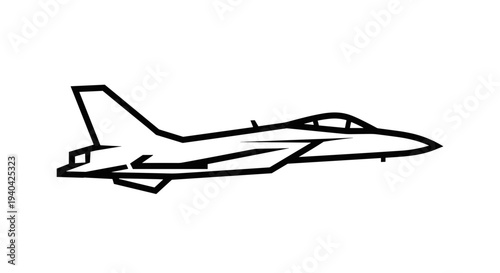 Fighter Jet Illustration Simple Design.